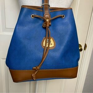 Vintage 80s 90s Lancel bucket bag sling purse blue made in France luxury brand
